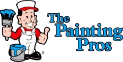 Cartoon painter with "The Painting Pros" text.